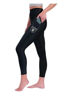 Certo Womens Black NFL Las Vegas Raiders Side Pocket Leggings Size Small